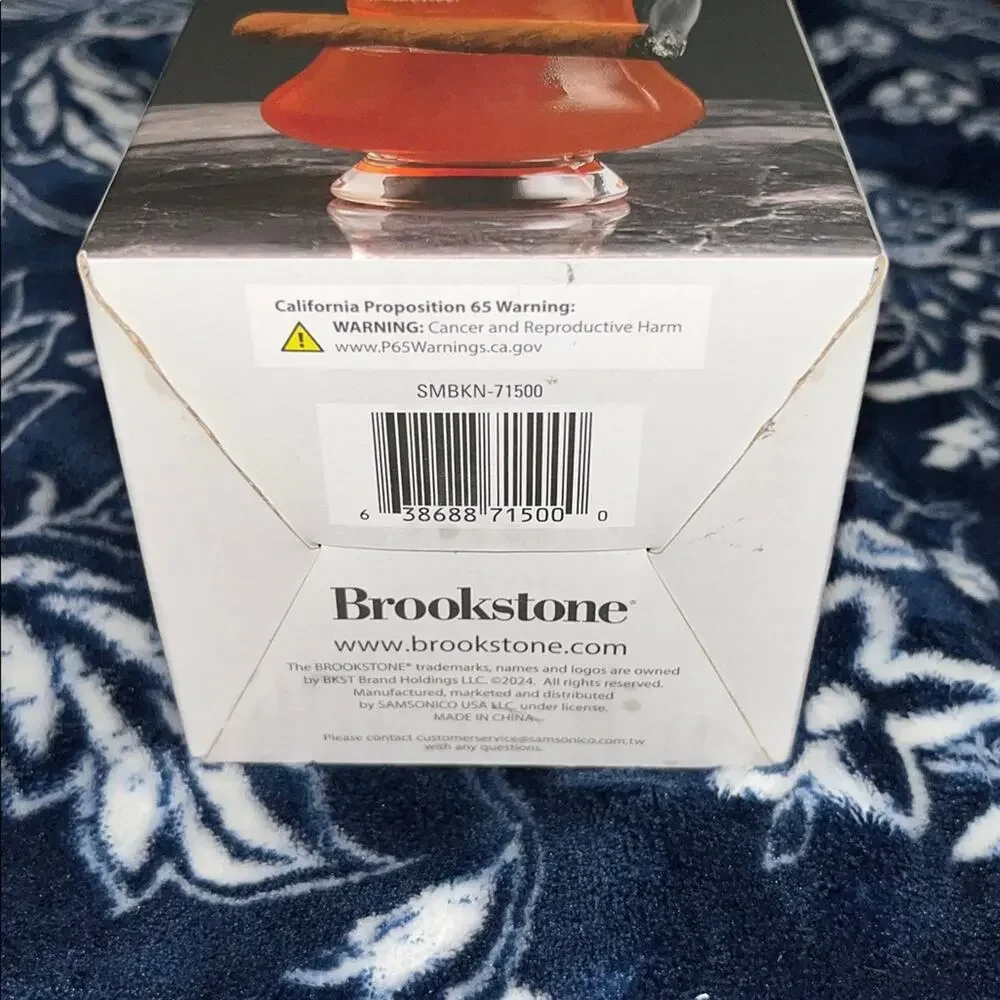 NIB! Brookstone Whiskey Snifter with Cigar Holder 8oz capacity